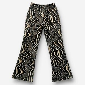 Unbranded Flare Leg High Waisted Pants, Brown/Black/Tan Ripple, Medium, EUC
